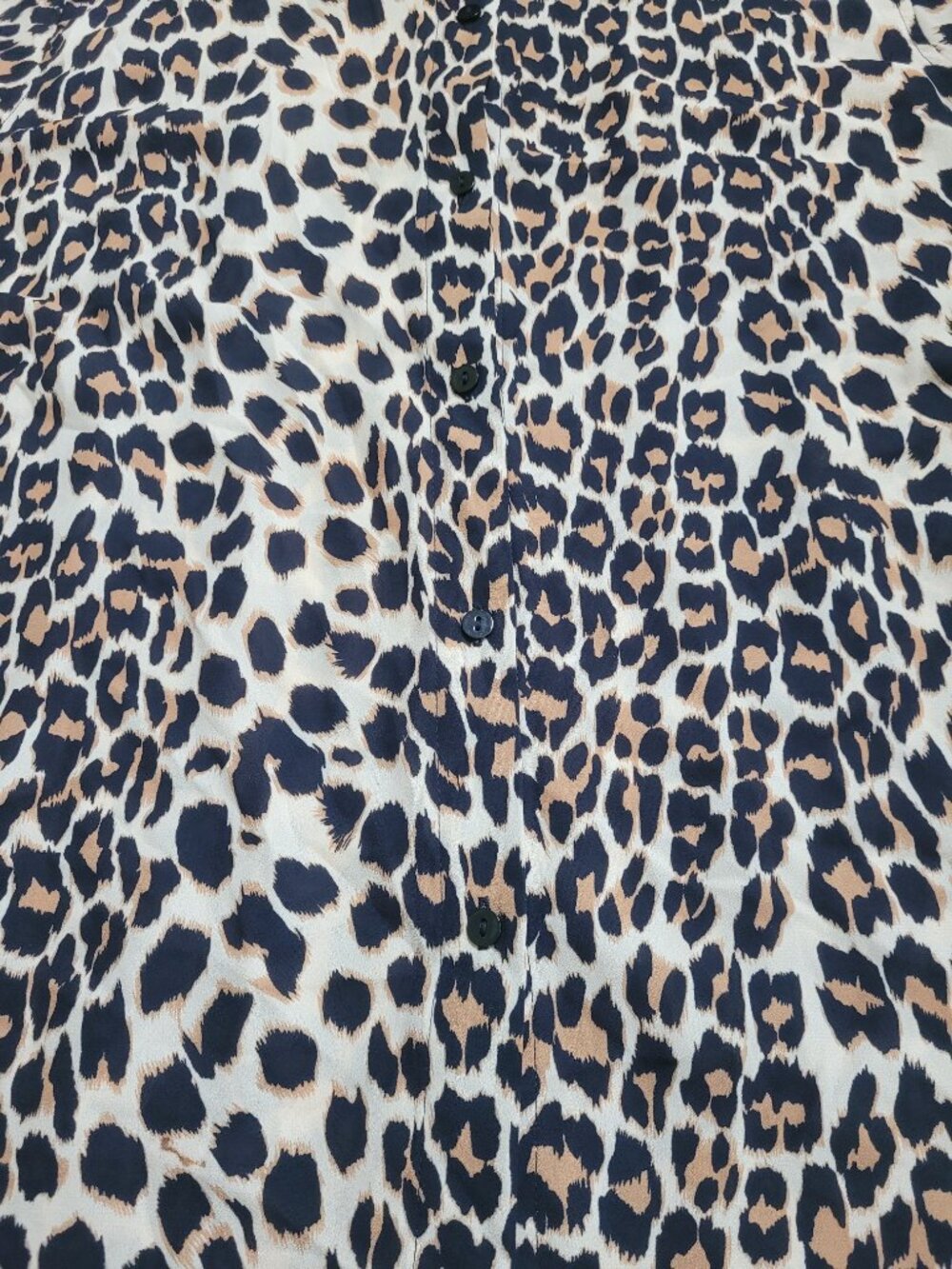 Cynthia Rowley Leopard Print Button Up Blouse Top Animal Print Large Mob Wife - Picture 4 of 11
